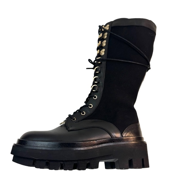 ALLSAINTS Women’s Beth Leather & Canvas Tall Platform Boots Size:6 US/ 36 EU NEW - Picture 6 of 16